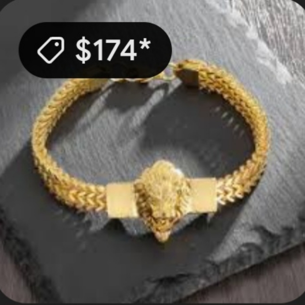 Lioness Gold Lion Head Chain Bracelet - Picture 14 of 16